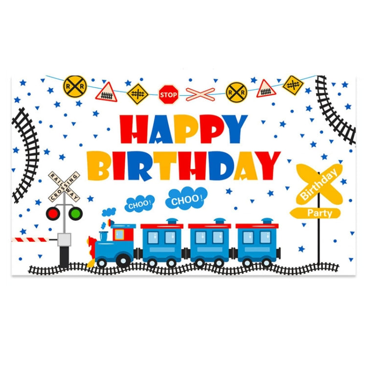 火車卡通兒童生日背景布掛布裝飾