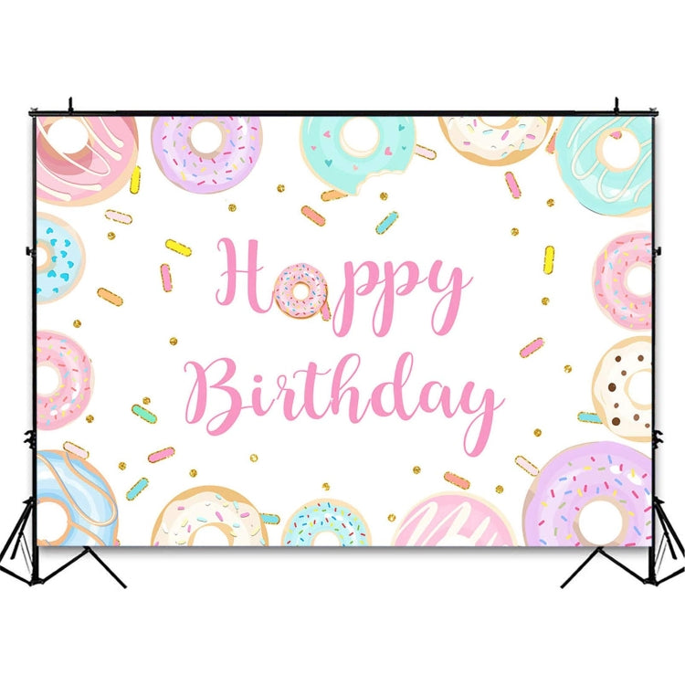 甜甜圈卡通兒童生日背景布