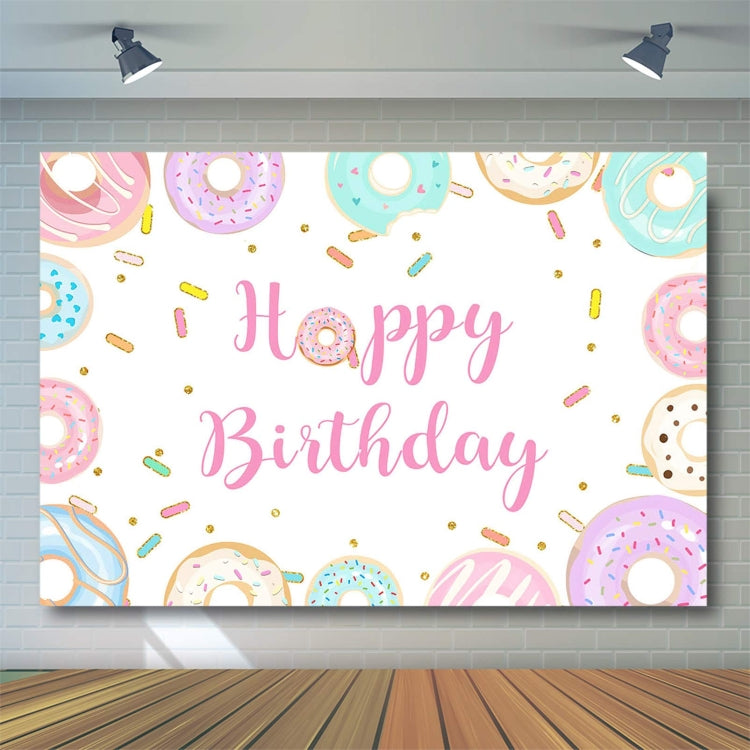 甜甜圈卡通兒童生日背景布