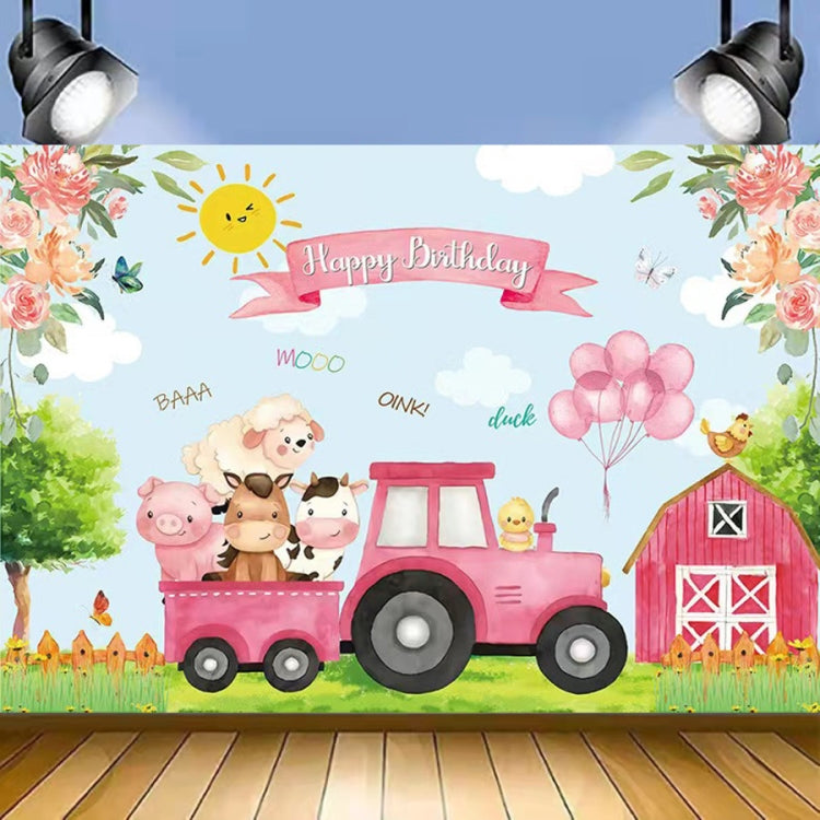 150 x 100cm 農場動物卡車背景布攝影新生兒淋浴生日派對拍照橫幅裝飾