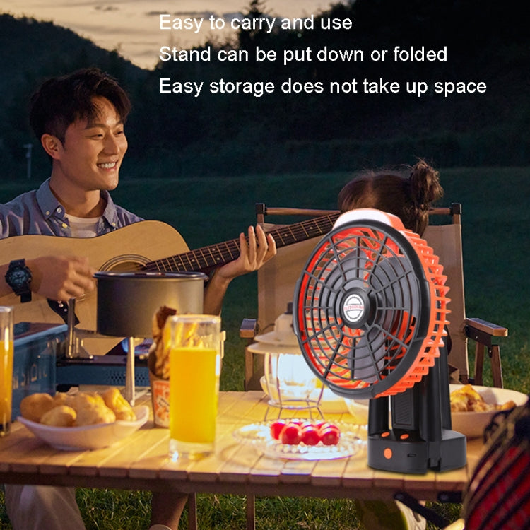 戶外露營風扇 帶三腳架LED燈帳篷搖頭風扇