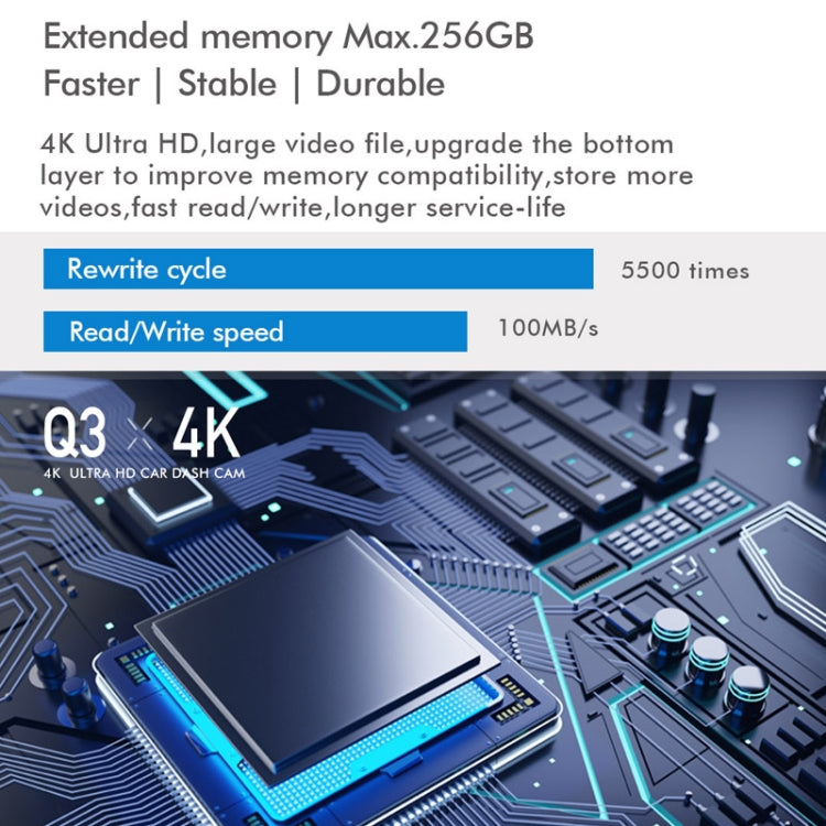 Anytek Q3 4K行車記錄儀WiFi前後雙錄夜視重力感應移動偵測記錄儀