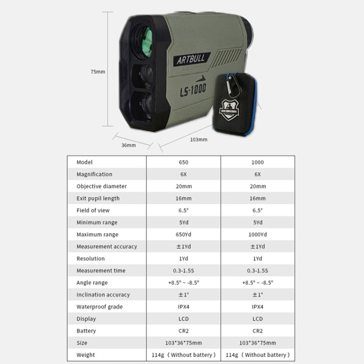 ARBULL LS-1000 高爾夫測距儀 戶外測高測角望遠鏡