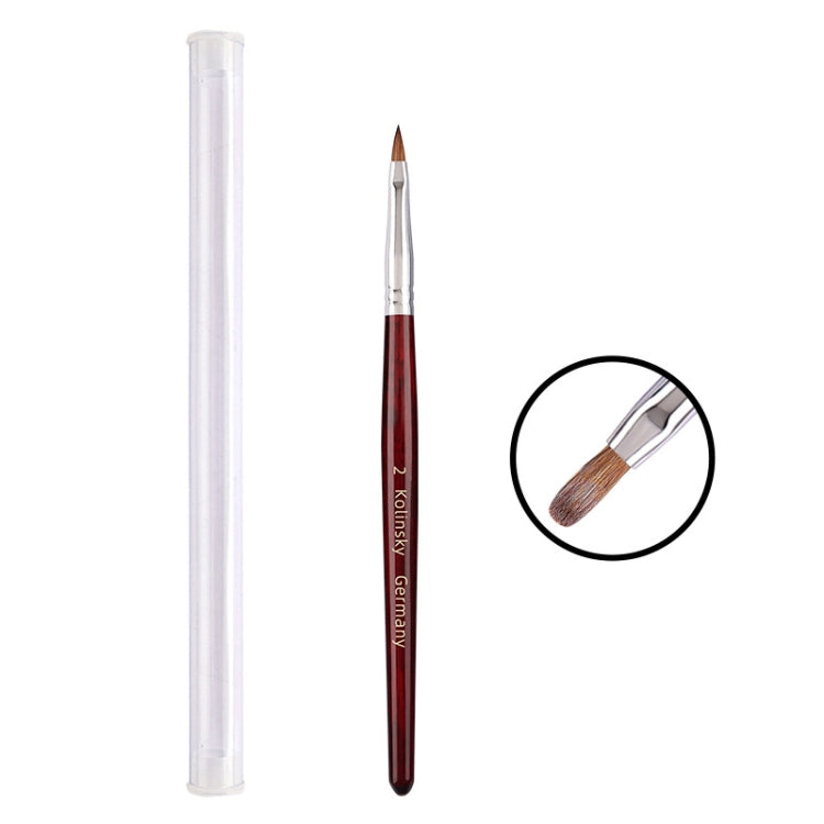 紅木杆美甲貂毛水晶筆Kolinsky雕花指甲筆