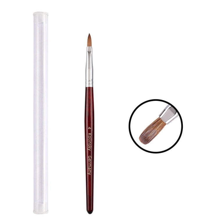 紅木杆美甲貂毛水晶筆Kolinsky雕花指甲筆