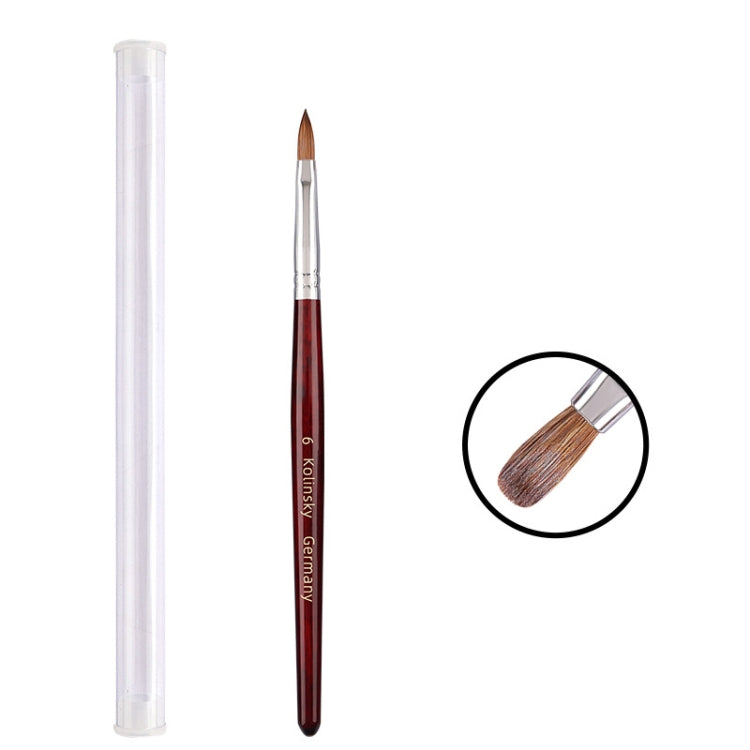 紅木杆美甲貂毛水晶筆Kolinsky雕花指甲筆