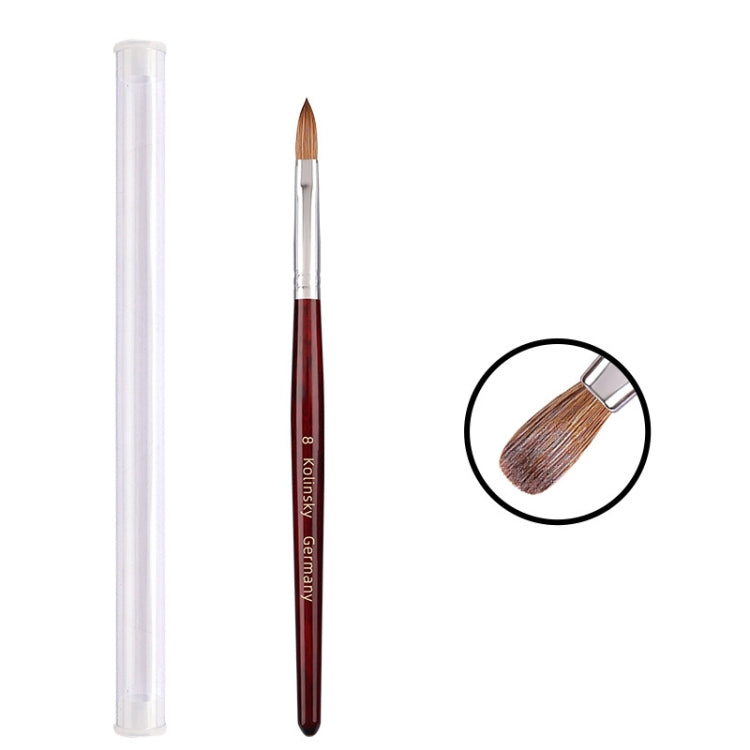 紅木杆美甲貂毛水晶筆Kolinsky雕花指甲筆