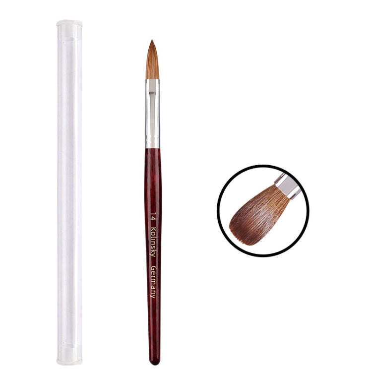 紅木杆美甲貂毛水晶筆Kolinsky雕花指甲筆