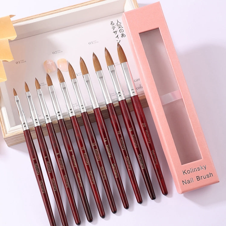 紅木杆美甲貂毛水晶筆Kolinsky雕花指甲筆
