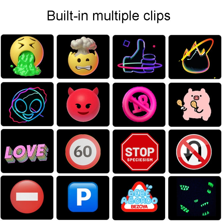 LED動態表情車載显示屏 5V USB接口