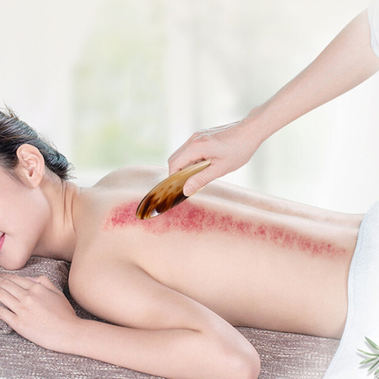 小號牛角筒帶圓點刮痧點穴棒，顏色隨機發貨