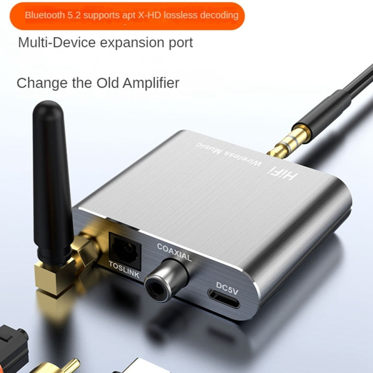 藍牙5.2音頻接收器3.5MM AUX同軸光纖APTX HD藍牙適配器