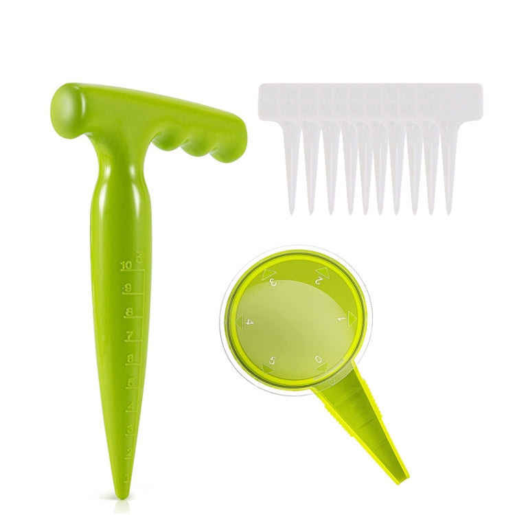 熒光綠播種器5檔可調園藝工具塑料打洞器