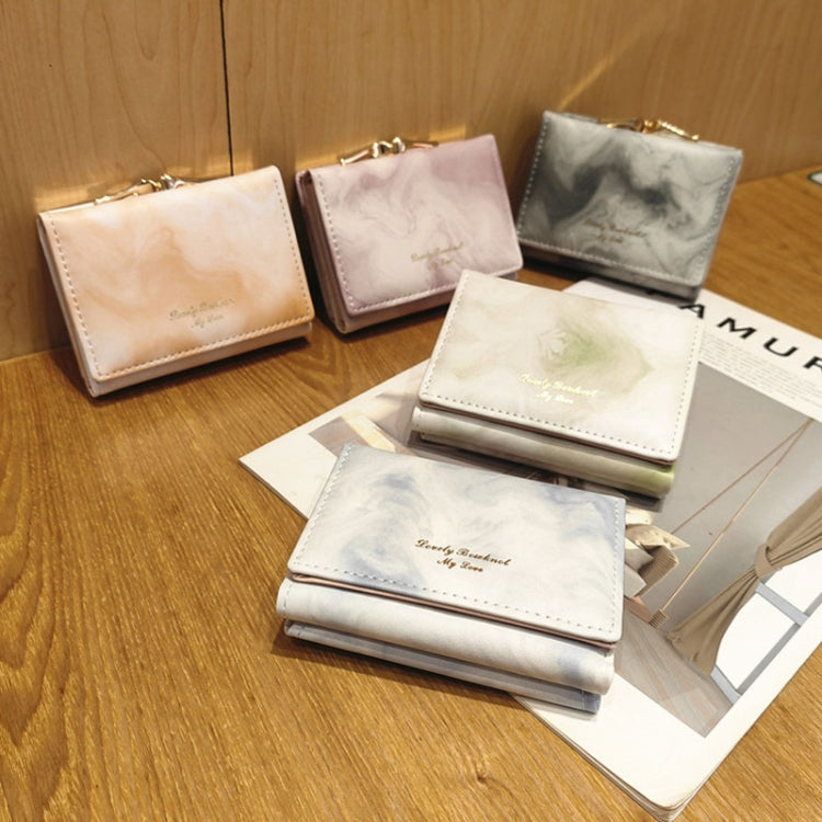 水墨畫元素三折錢包 迷你便攜錢夾