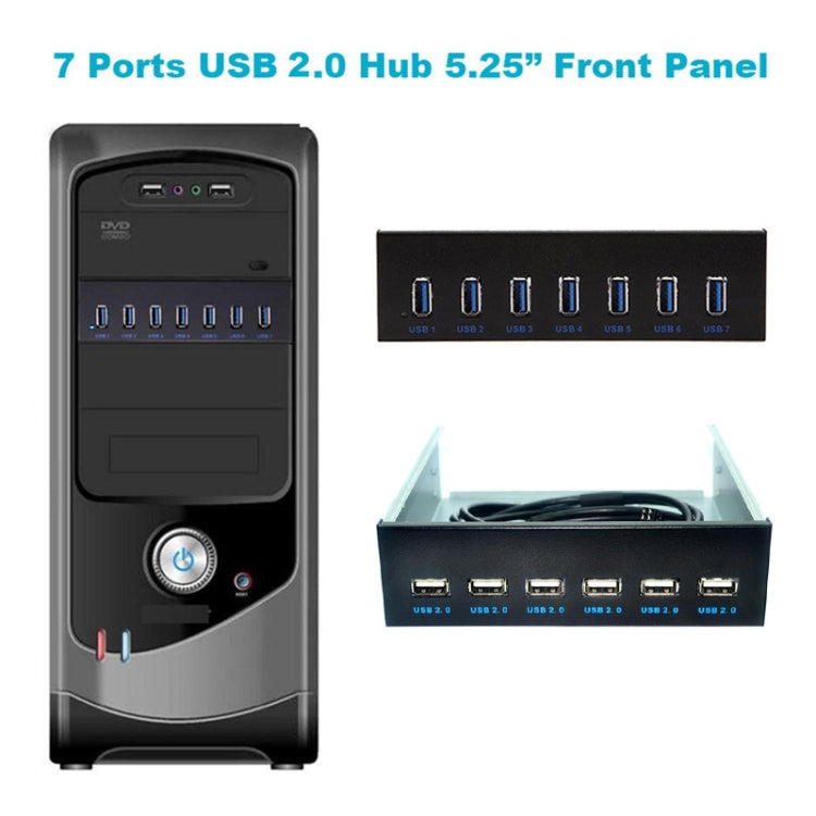 7口 USB2.0光驅位前置面板