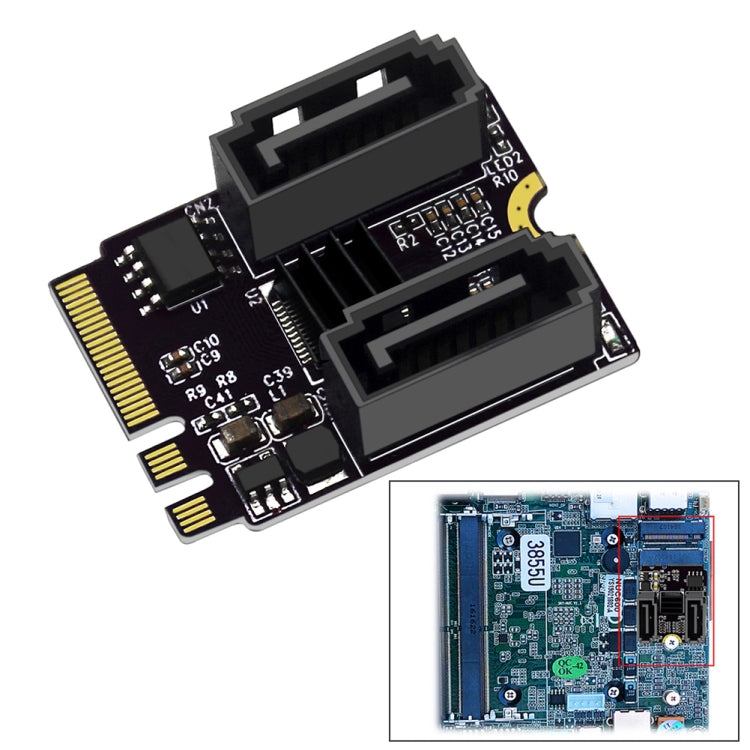 M2轉SATA3.0轉接卡PCI-E3.0卡KEY A+E WIFI M.2轉SATA JMB582芯片