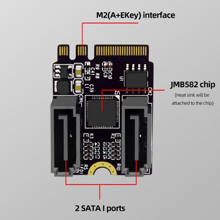 M2轉SATA3.0轉接卡PCI-E3.0卡KEY A+E WIFI M.2轉SATA JMB582芯片