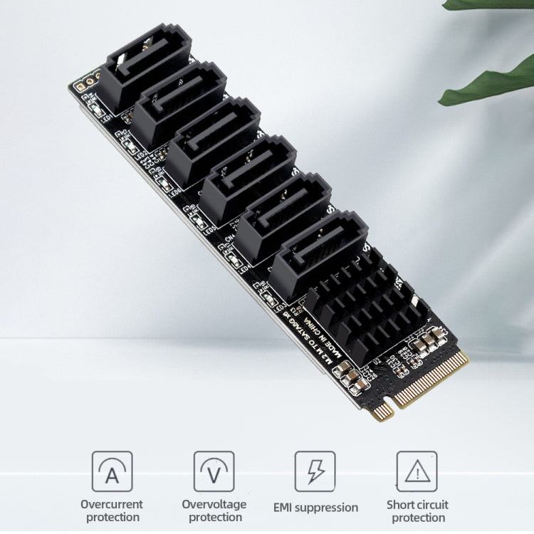 M2 M-EKY PCIE3.0轉SATA6G轉接擴展卡 6口硬盤擴展適配卡