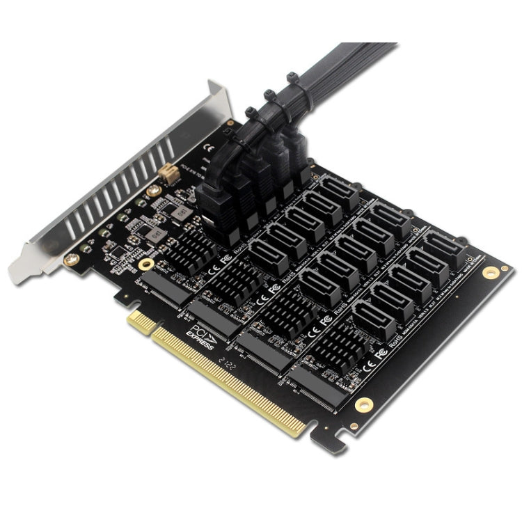 PCIEX16 NVME M.2 RAID陣列擴展SATA 20口轉接卡