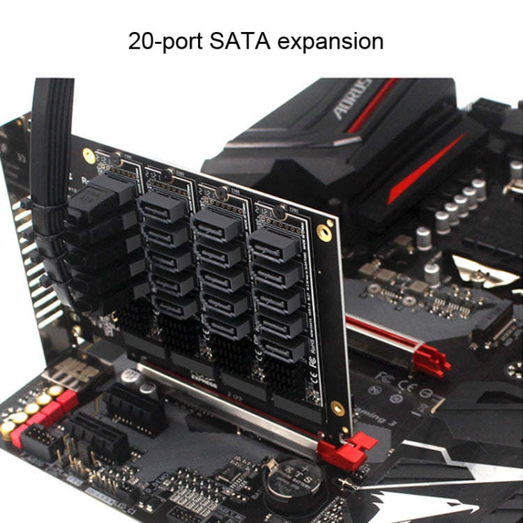 PCIEX16 NVME M.2 RAID陣列擴展SATA 20口轉接卡