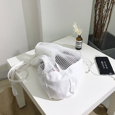 透明網狀單肩包學生包