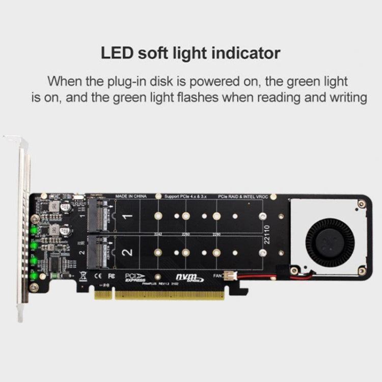 PCI-E X16轉M.2 M-key NVME X4 SSD RAID陣列擴展適配器 支持2242/2260/2280/22110