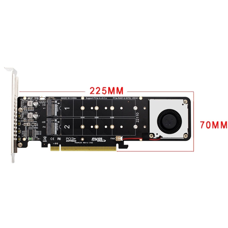 PCI-E X16轉M.2 M-key NVME X4 SSD RAID陣列擴展適配器 支持2242/2260/2280/22110