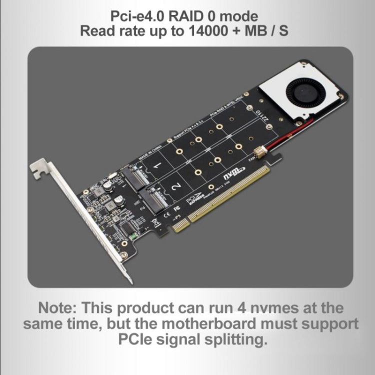 PCI-E X16轉M.2 M-key NVME X4 SSD RAID陣列擴展適配器 支持2242/2260/2280/22110
