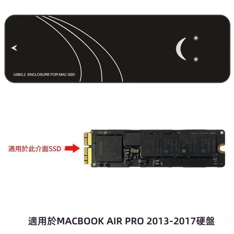 USB3.2 轉 MAC SSD 外殼適配器適用於 Macbook Air Pro 2013-2017 硬盤, 20Gbps C-C Cable Kit, 10Gbps A-C Cable Kit