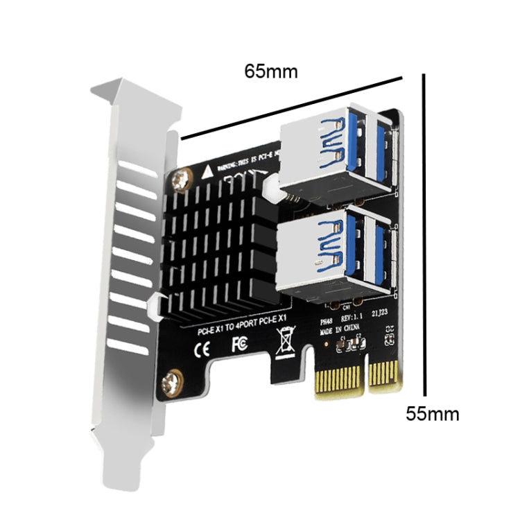 PCIE轉PCI-E 4口 USB3.0擴展卡顯卡擴展