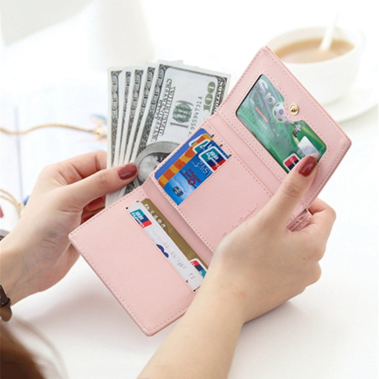 卡通可愛貓咪三折錢包 迷你壓紋多功能錢包