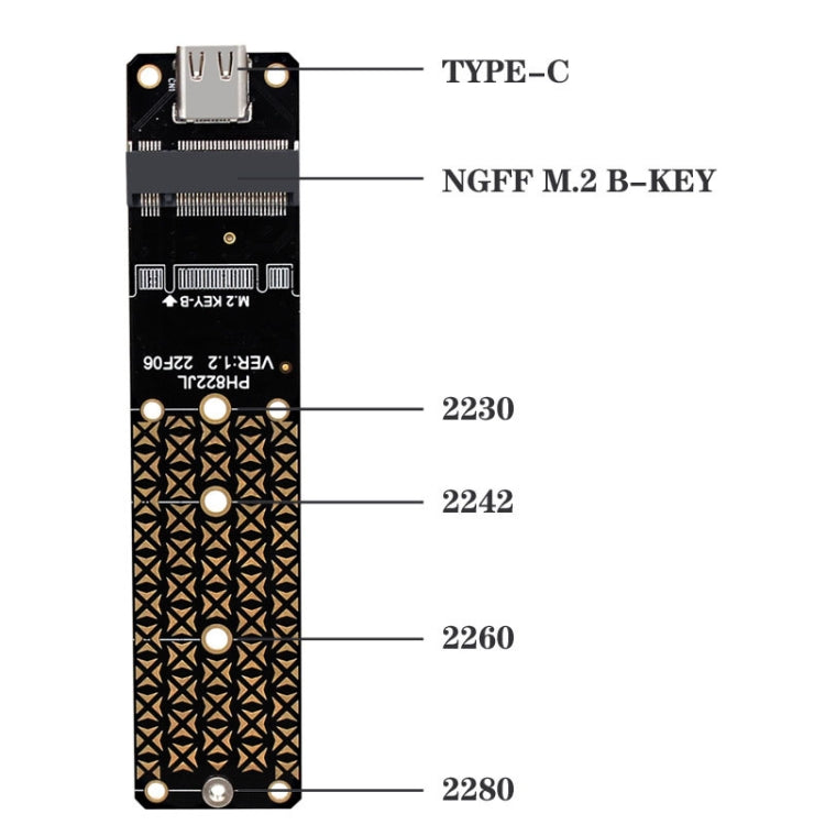 NGFF M.2 Bkey SATA硬盤SSD轉USB3.1 TYPE-C / USB-C擴展卡轉接板