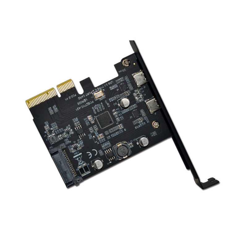 PCI-E 4X 轉 USB3.1 雙Type-C口 10Gbps 擴展卡 ASMedia ASM3142主控芯片