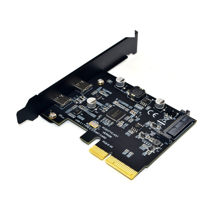 PCI-E 4X 轉 USB3.1 雙Type-C口 10Gbps 擴展卡 ASMedia ASM3142主控芯片