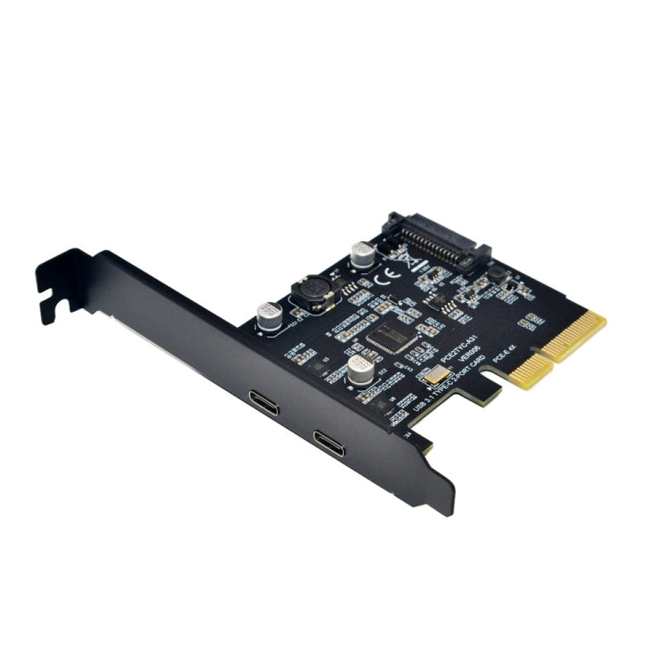 PCI-E 4X 轉 USB3.1 雙Type-C口 10Gbps 擴展卡 ASMedia ASM3142主控芯片