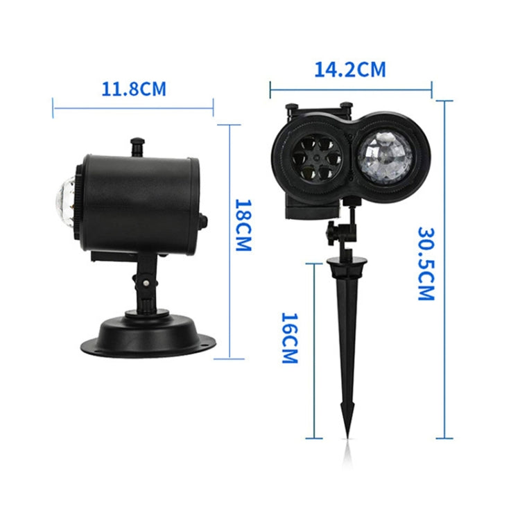 彩卡圖案 9W聖誕投影燈遙控雪花燈