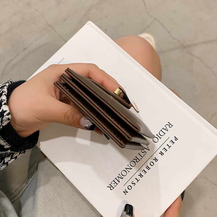 迷你復古PU皮卡包 多卡位鎖扣零錢包