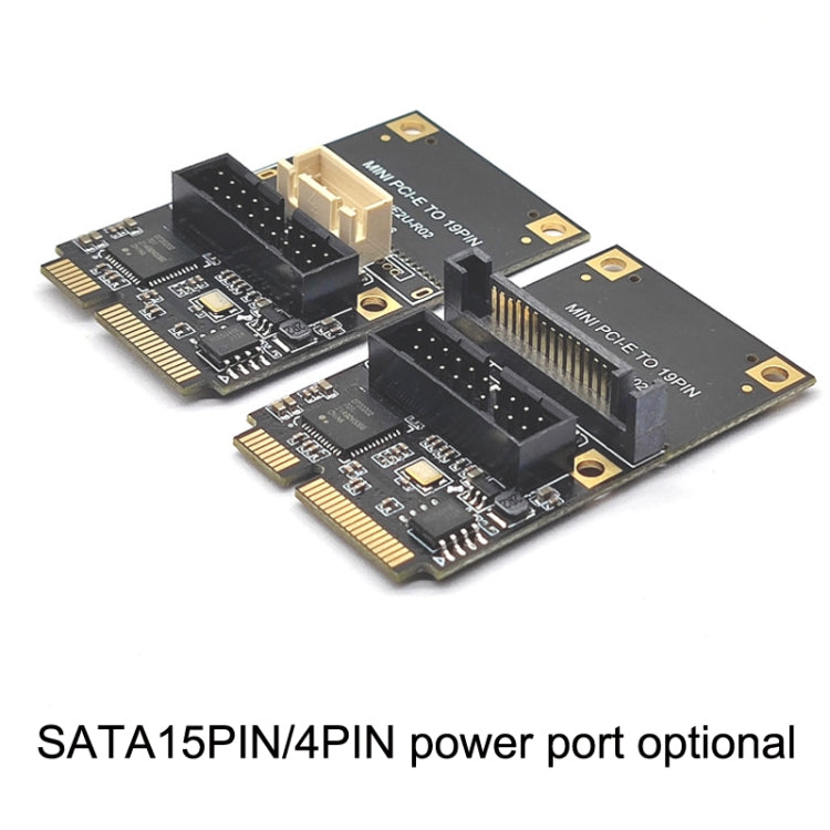 Mini PCI-E轉USB3.2 GEN1前置19針2口轉接卡支持半高