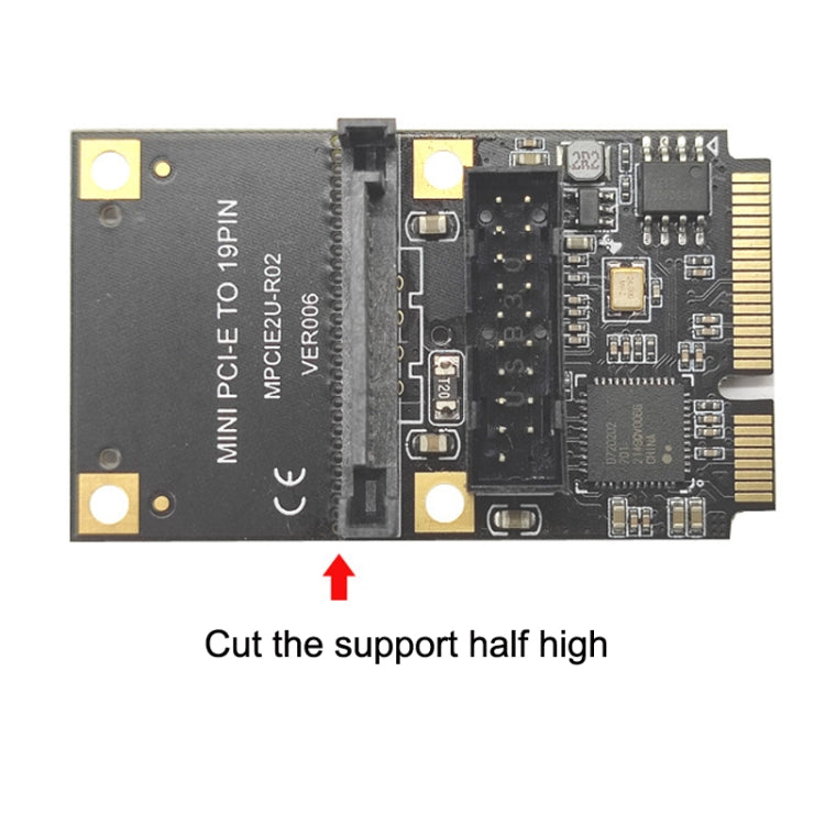 Mini PCI-E轉USB3.2 GEN1前置19針2口轉接卡支持半高