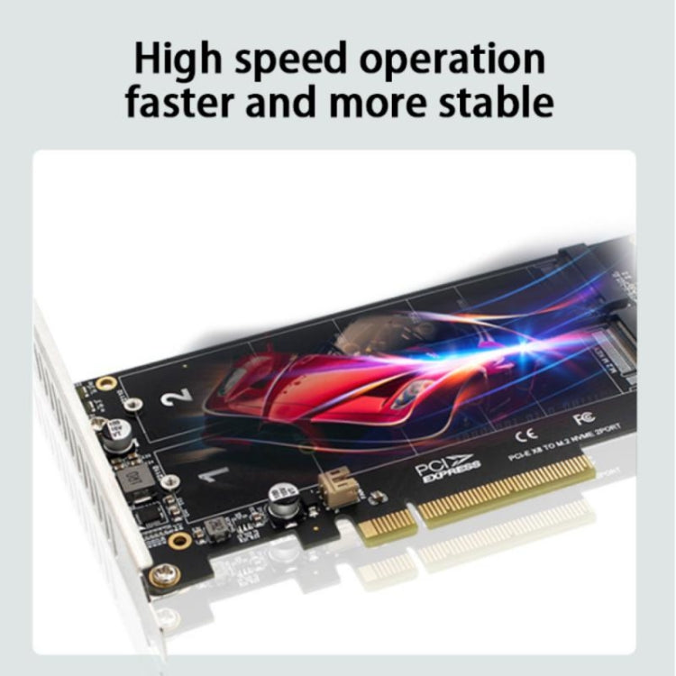 PCI-E X8 X16雙盤轉接卡 NVME M.2 MKEY SSD RAID陣列擴展適配器