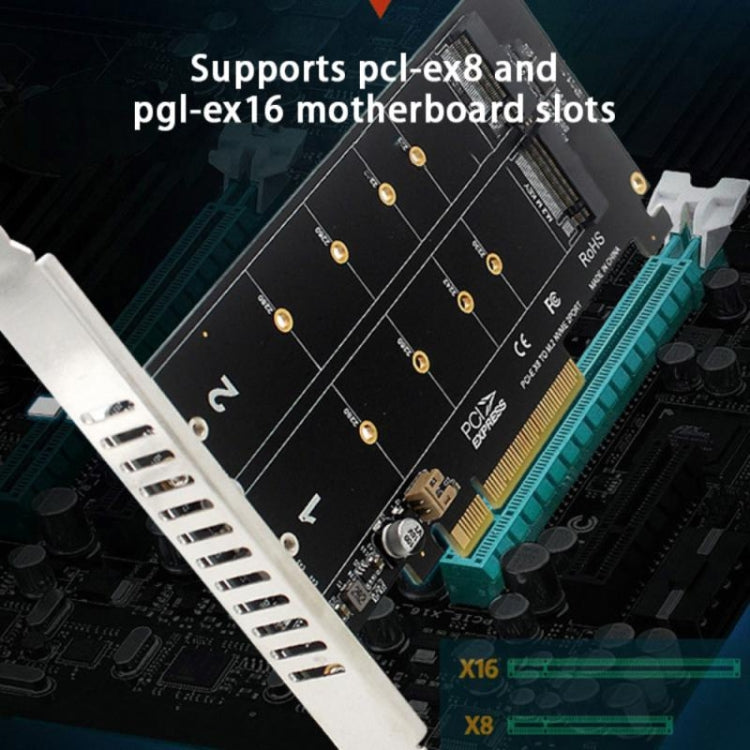PCI-E X8 X16雙盤轉接卡 NVME M.2 MKEY SSD RAID陣列擴展適配器