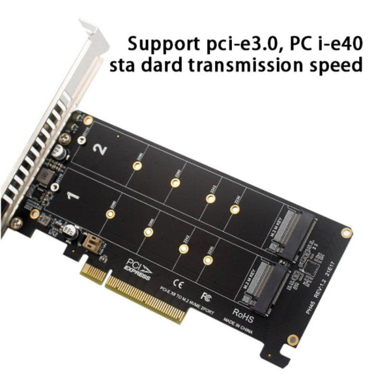 PCI-E X8 X16雙盤轉接卡 NVME M.2 MKEY SSD RAID陣列擴展適配器