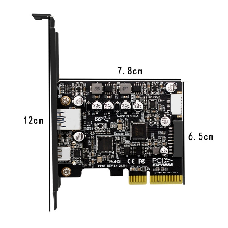 PCIE 3.0 轉 USB 3.2 擴展卡 Type-C 端口前置 Type-E 擴展轉接卡