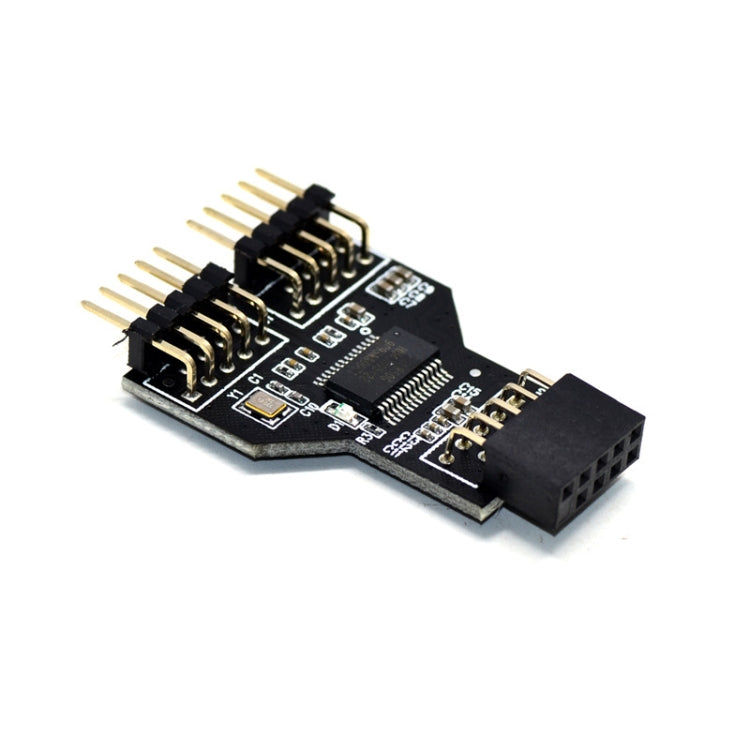 主板USB2.0 9PIN轉雙9PIN一分二擴展HUB集線器