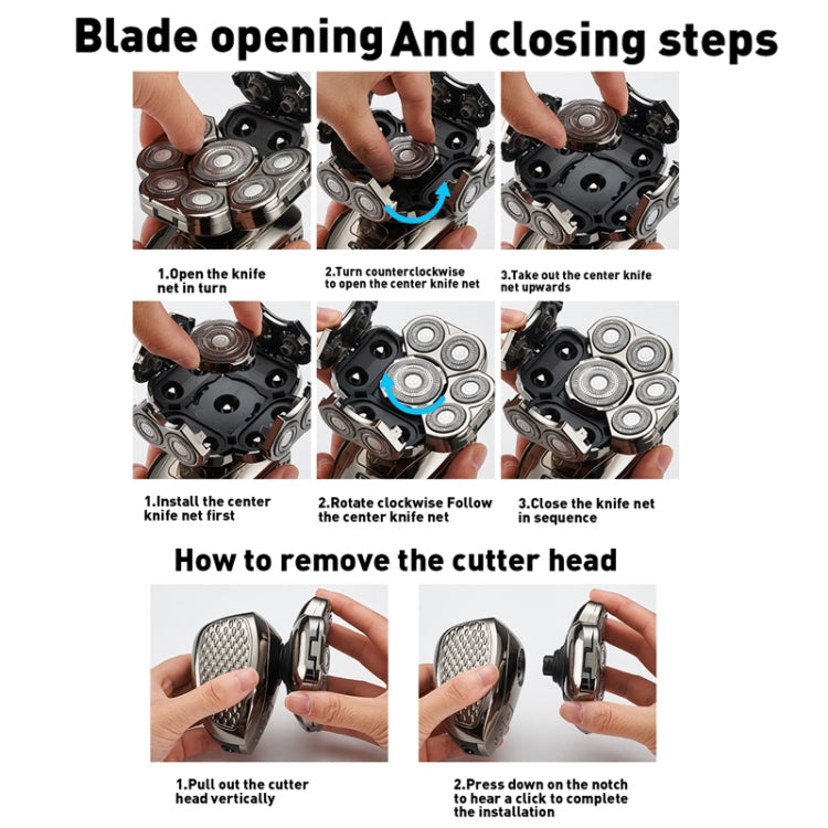 9刀頭多功能USB剃鬚刀 全身水洗刮鬍刀 男士理髮器