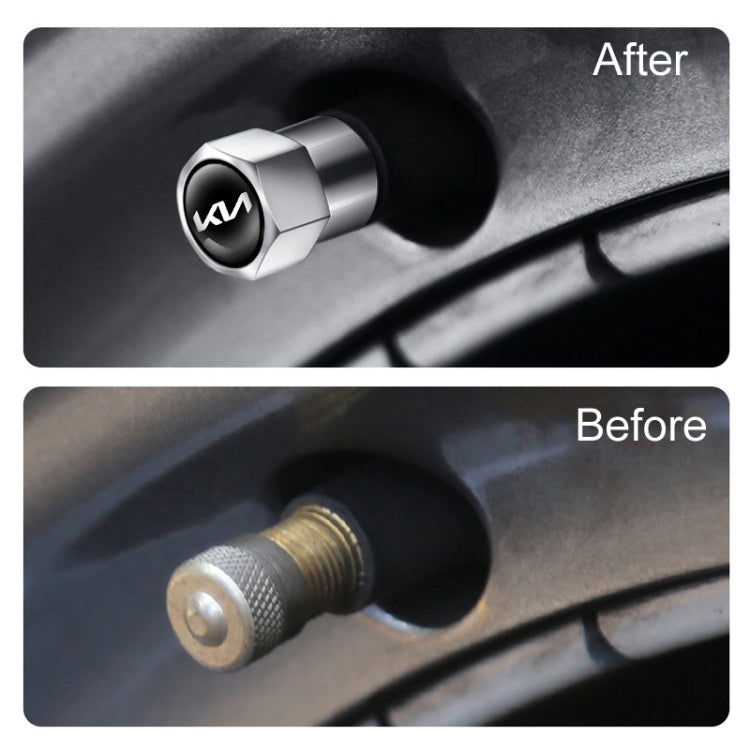 3套賣 適用於起亞KN 汽車輪胎氣門芯裝飾金屬帽