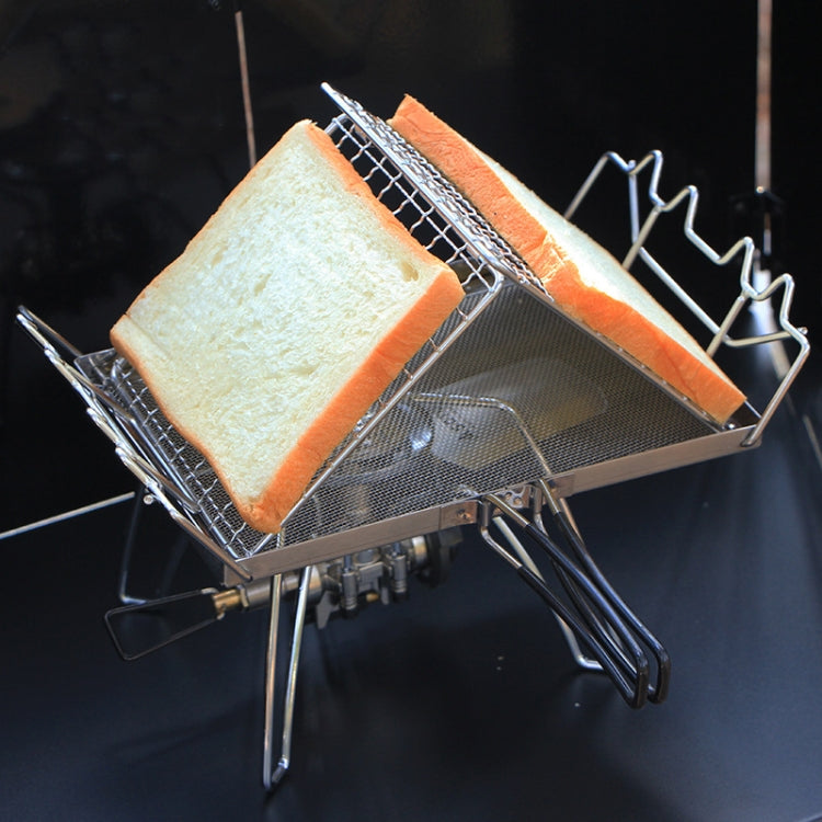 COOLCAMP 戶外露營不銹鋼烤麵包架土司烘烤器可摺疊便攜燒烤網架