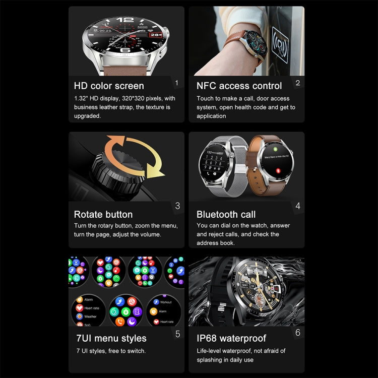 運動健康監測防水智能通話手錶 帶NFC功能