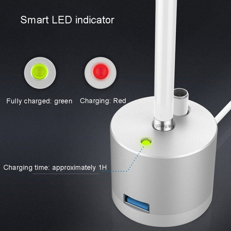 適用於Apple Pencil 1 USB充電轉接器金屬底座帶LED指示燈