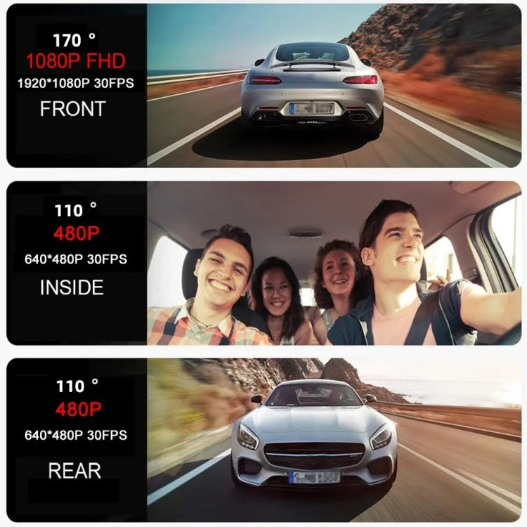 2英寸屏 3錄1080P行車記錄儀